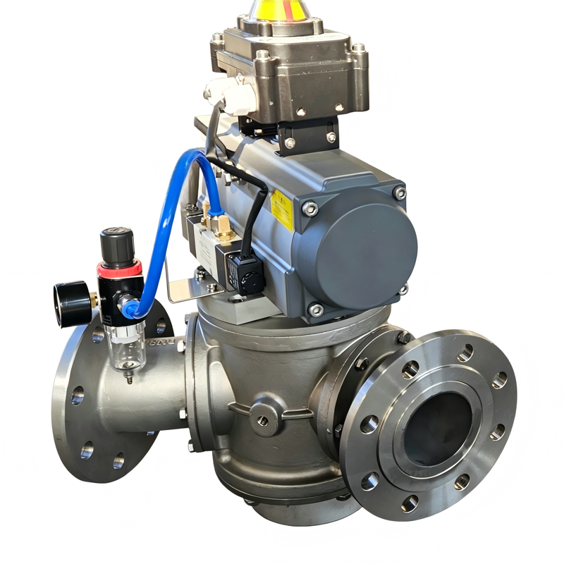 Stainless steel pneumatic conveying diverter valve for food systems